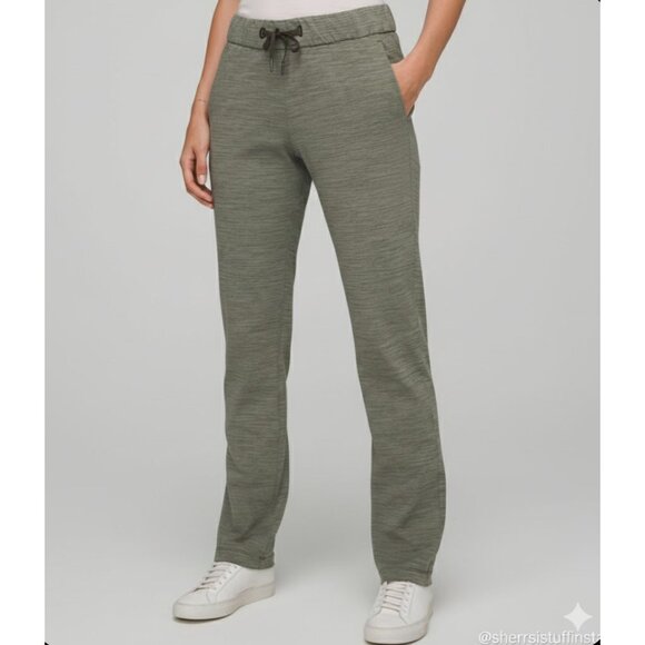 Lululemon On The Fly Pants 31" Full Length Gray Sage Luxtreme Activewear Pants 8 - Picture 1 of 10
